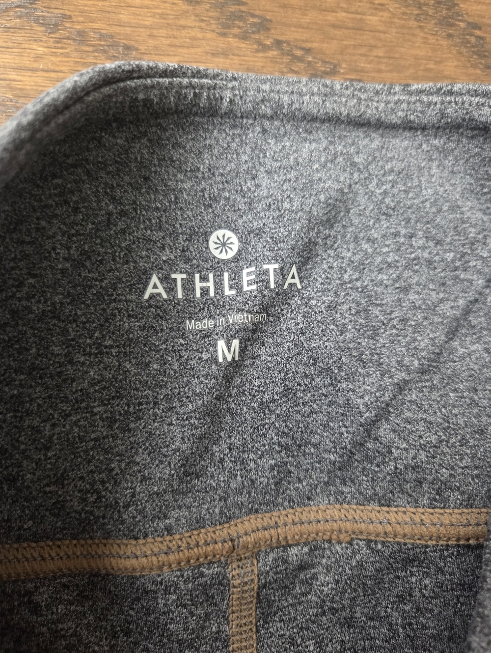 Athleta High-Waisted Gray Athletic Leggings with Contrast Stitching Sz.M - Picture 2 of 9